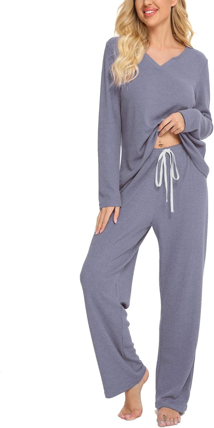CHOMOLEZA Womens Pajamas Set Short/Long Sleeve Pullover Sweatshirt and Drawstring Sweatpants 2 Piece Sport Outfits Sets