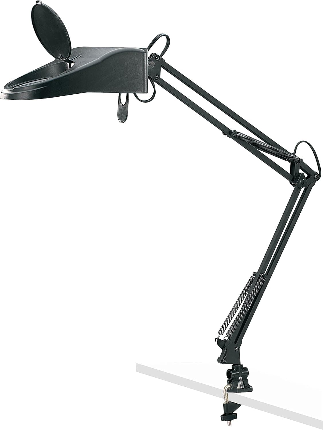 V-LIGHT Architect Style CFL Swing-Arm Magnifier Task Lamp with Clamp-On Base (VS100512BC)