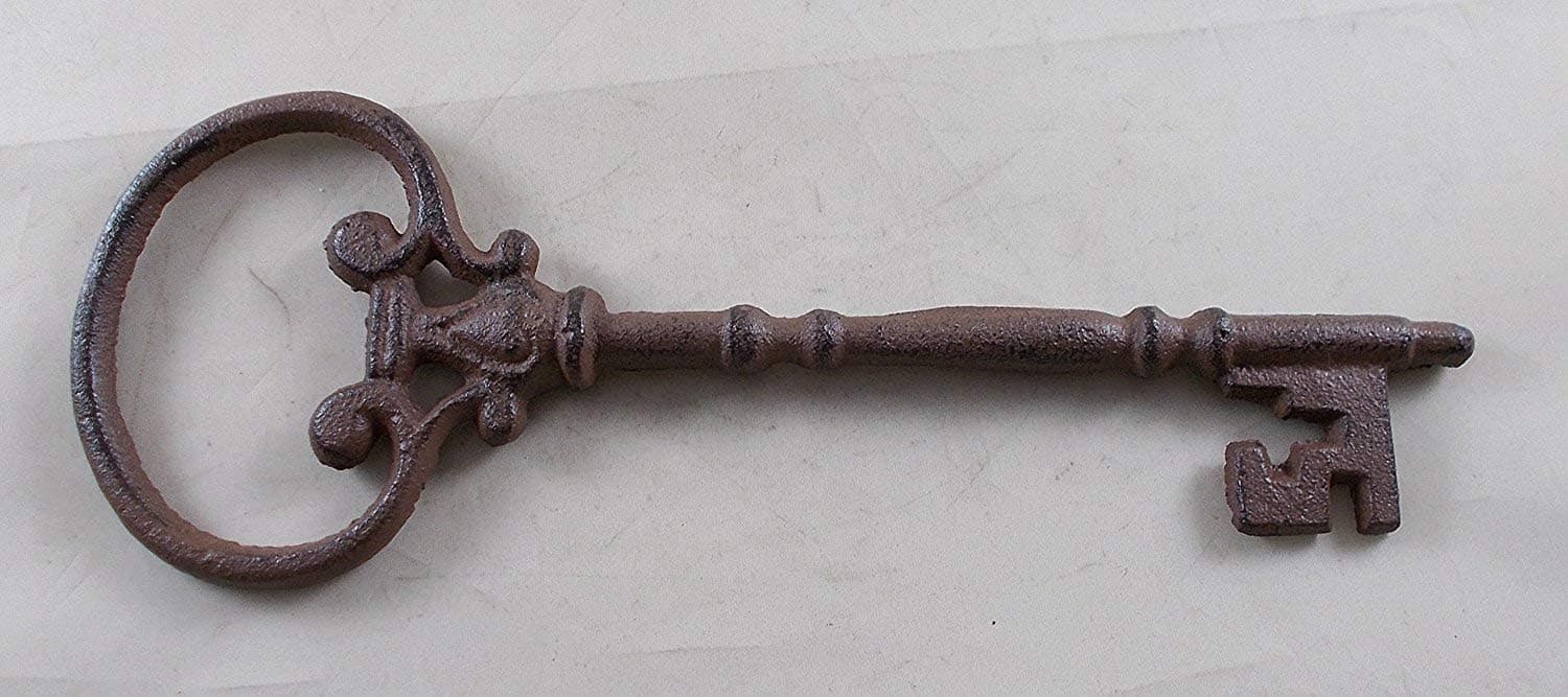 Iron Decorative Skeleton Key, Brown, Size No Size