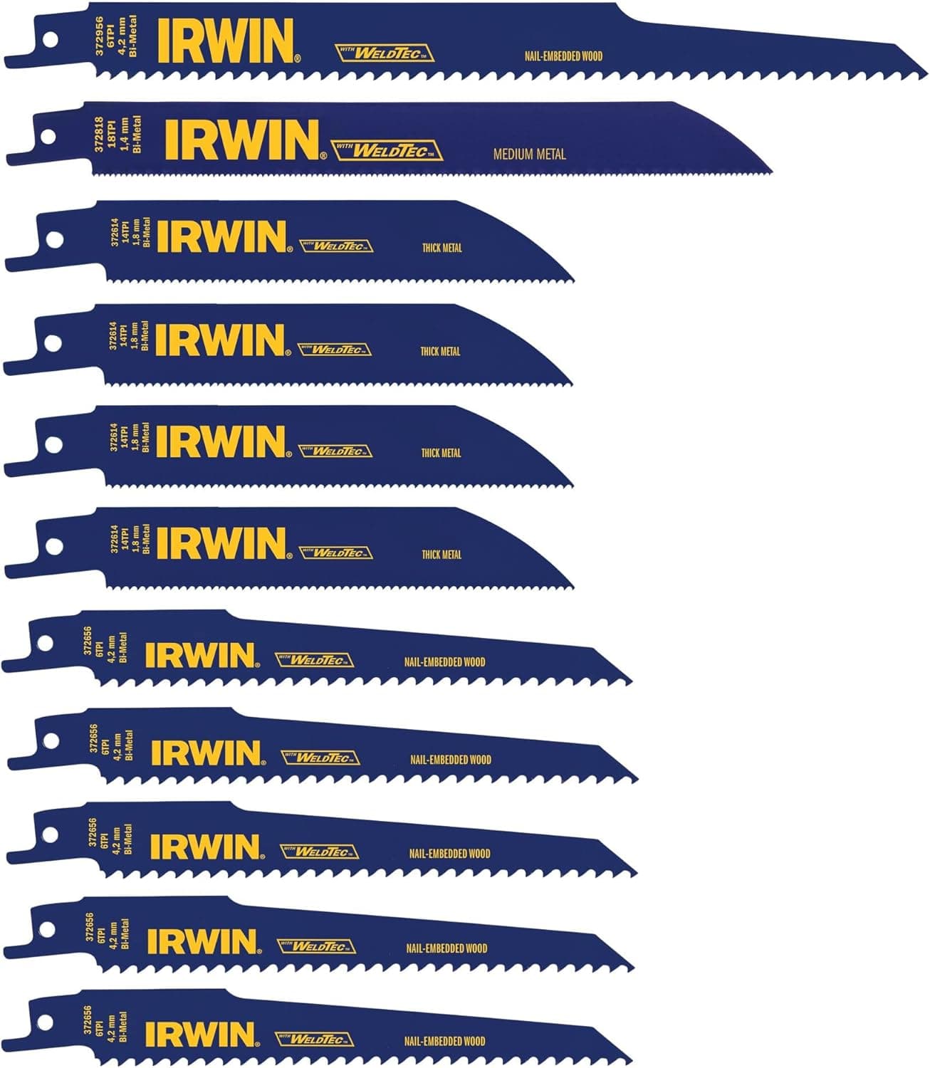 Irwin Tools Reciprocating Saw Blade Set, 11-Piece (4935496)