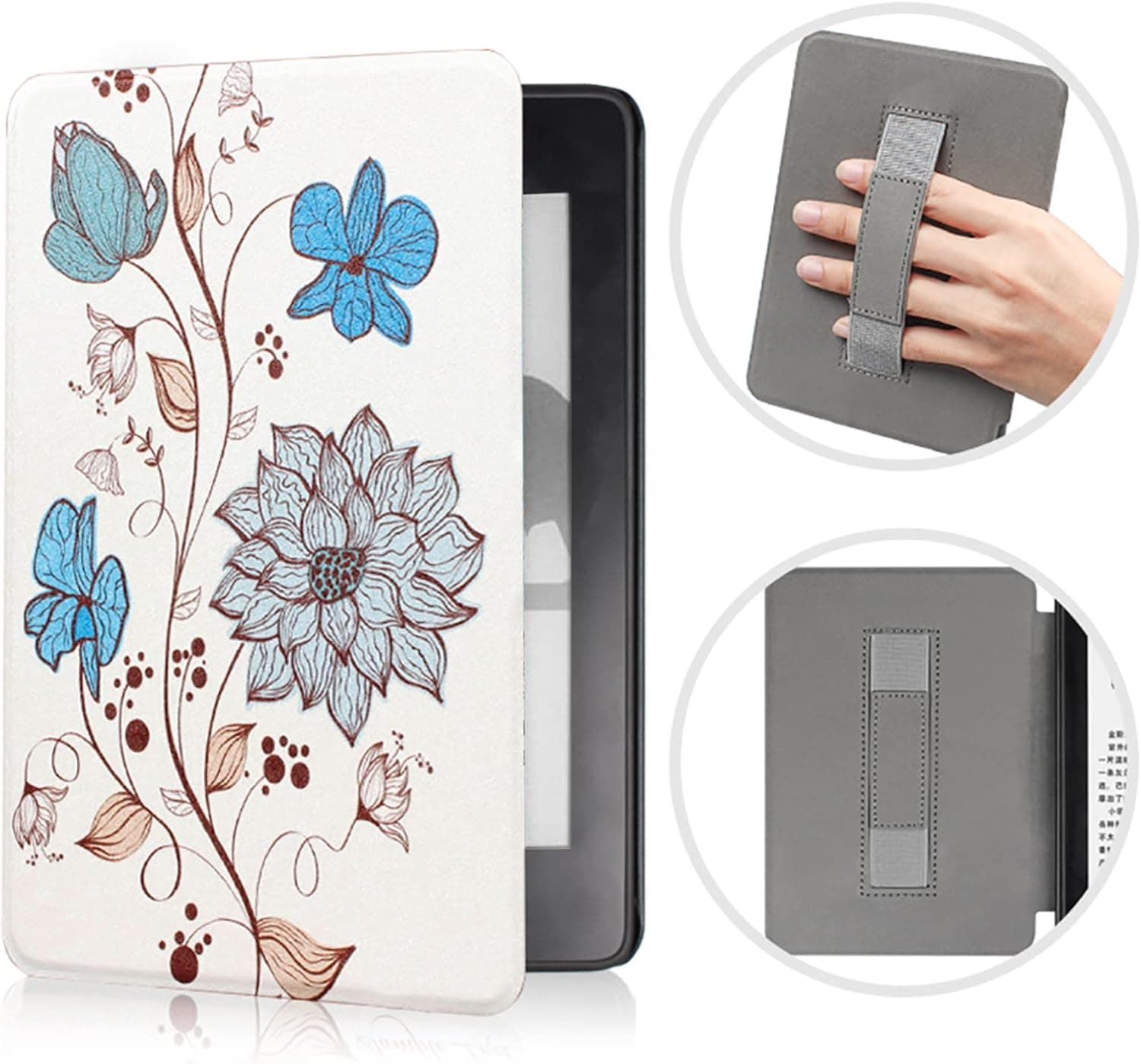 SCSVPN Case for 6'' Kindle Paperwhite 10th Generation - 2018 Release[Model No.: PQ94WIF] with Hand Strap & Auto Sleep/Wake, Slim PU Leather Protective Covers ONLY Fit Kindle Paperwhite 2018 E-Reader