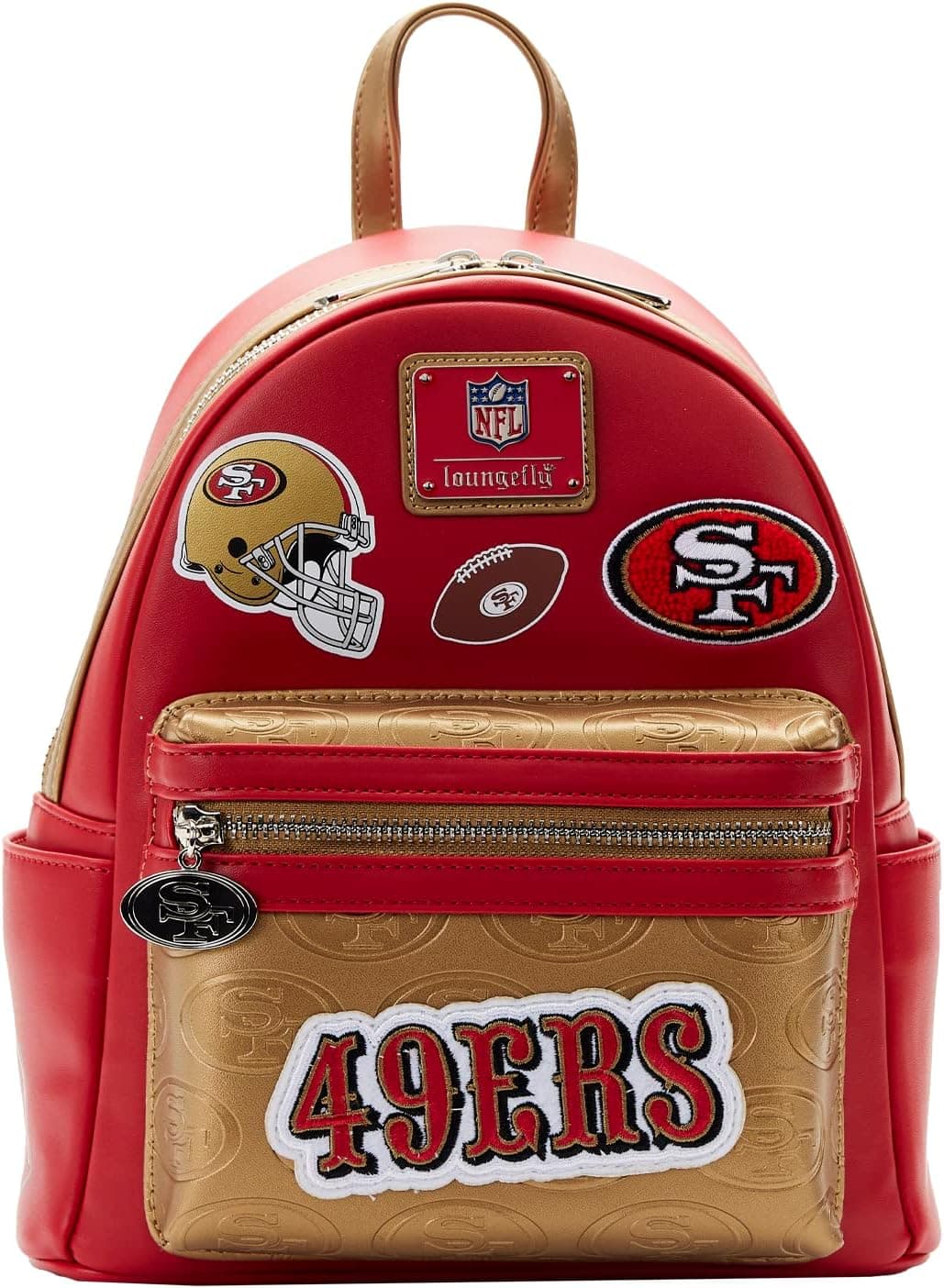 Loungefly Backpack: NFL San Francisco 49ers Backpack with Patches