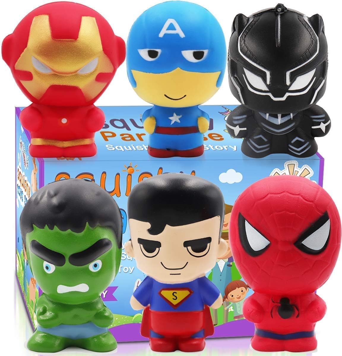 POKONBOY Squishy Toys Jumbo Squishies - 6 Pack Scented Squishies Pack Party Favors for Boys Stress Relief Toys Christmas