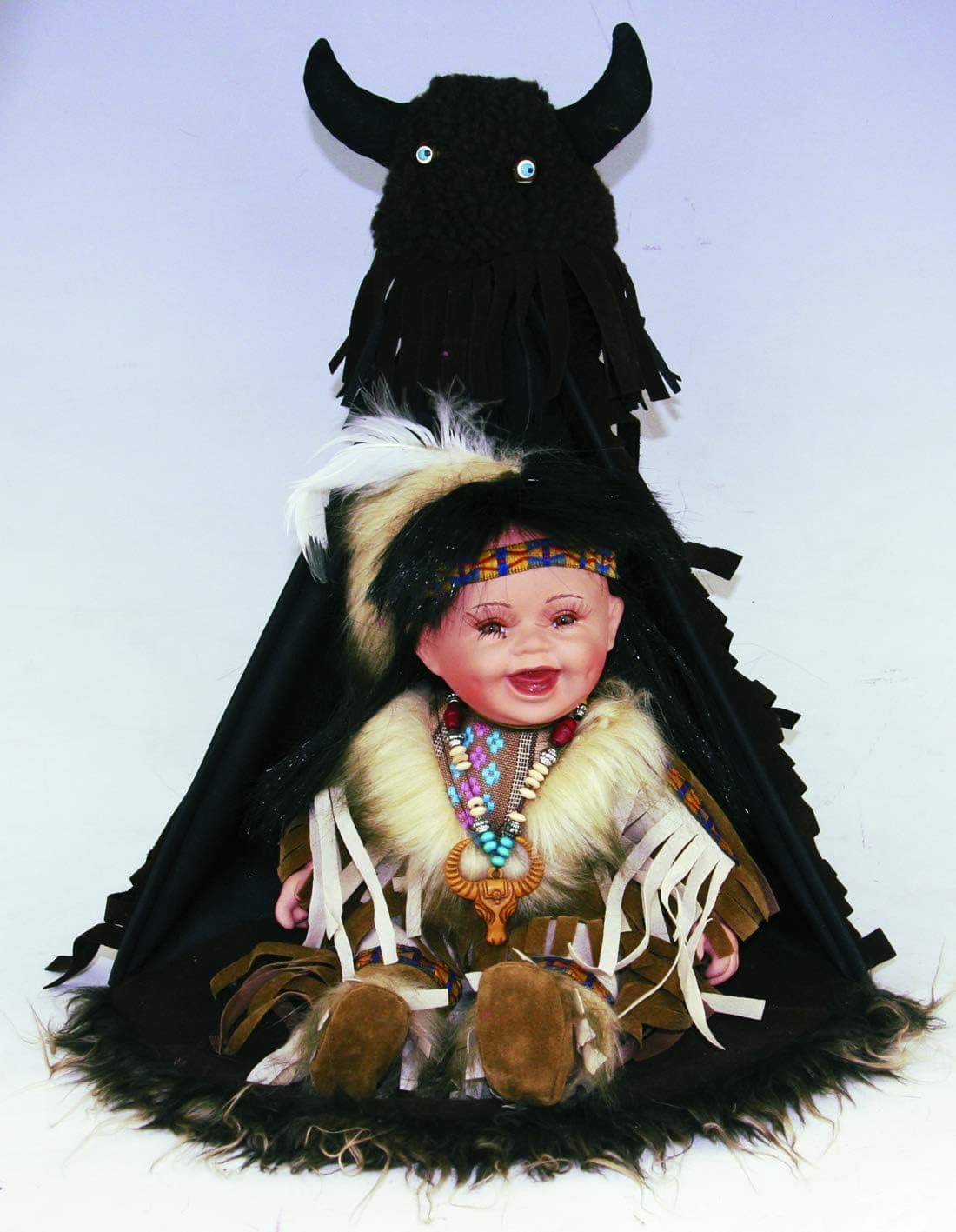 12" Collectible Native American Indian Porcelain Doll - D12645 (Ahiga)