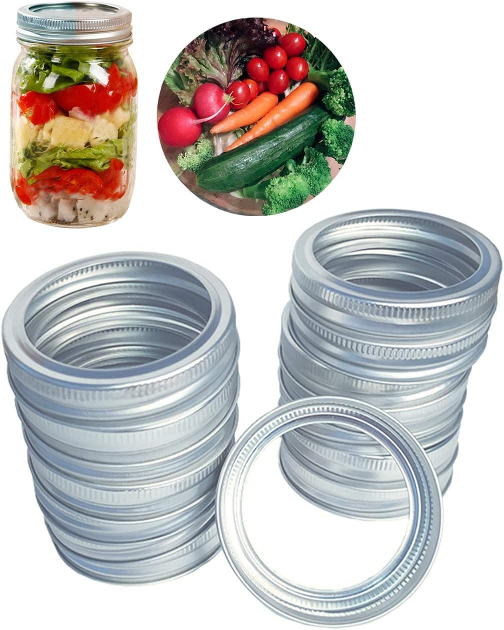 Wide Mouth Mason Jar Bands, Leak Proof and Secure, 86mm(14pcs)’ (Wide mouth canning bands(14 Sets))