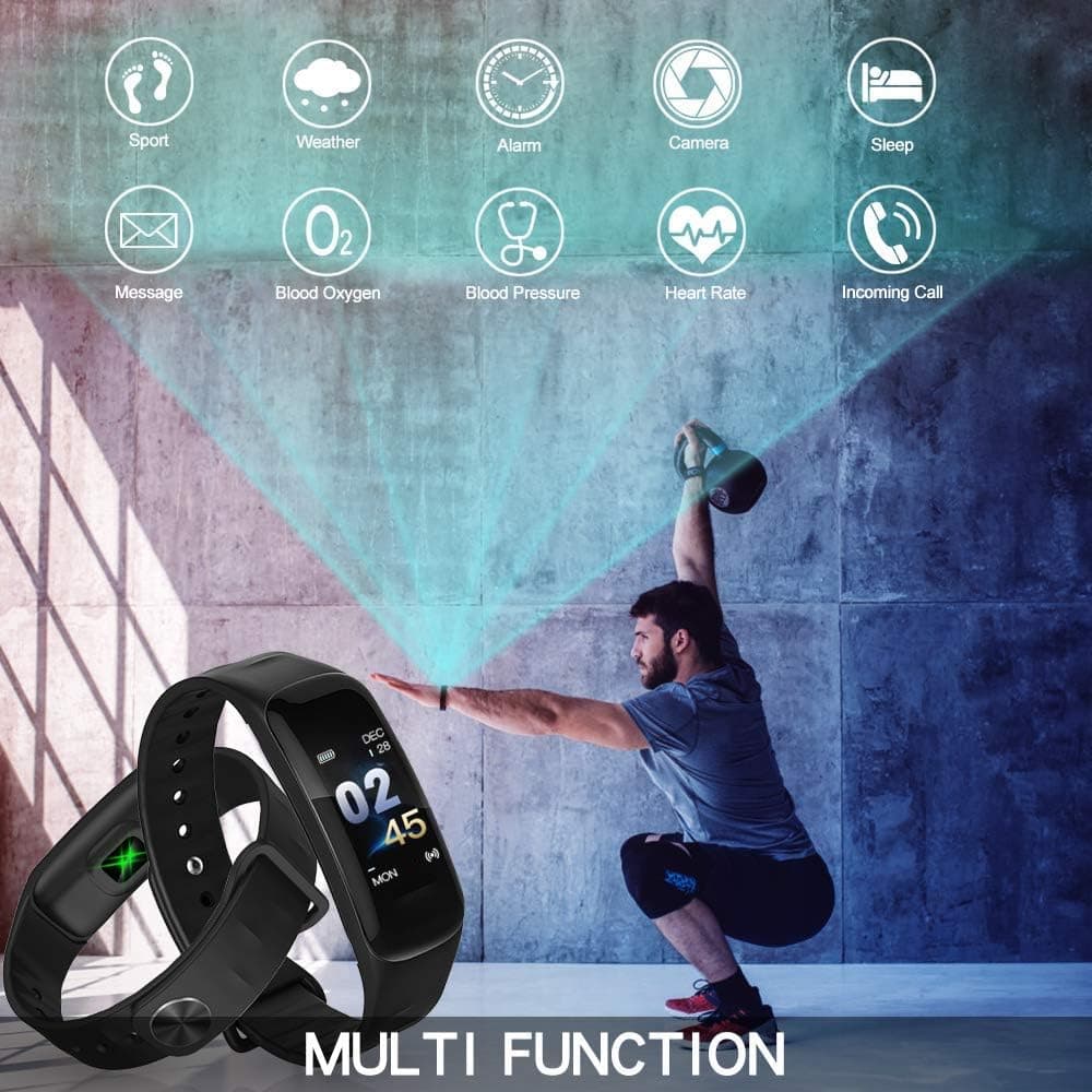 MOJO-US Fitness Tracker HR Activity Tracker, Heart Rate Monitor with Blood Pressure Oxygen Monitoring Watch, IP67 Waterproof Smart Fitness Tracker, Child Female and Male Calorie Pedometer Watch