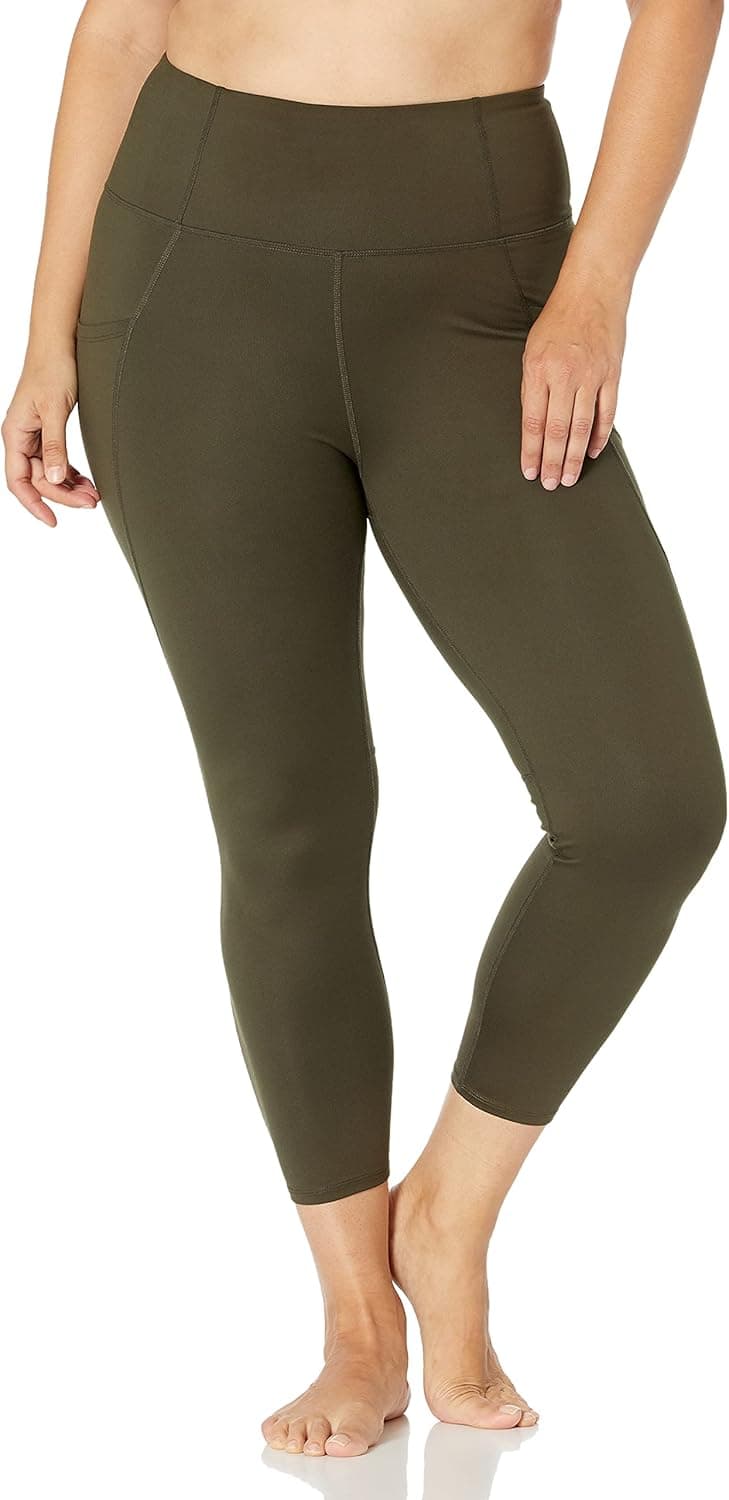 Core 10 Women's All Day Comfort High-Waist Side-Pocket 7/8 Crop Yoga Legging