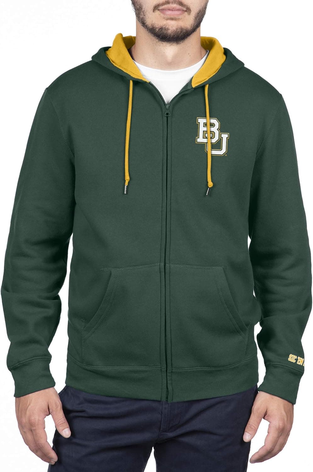 Elite Fan Shop Men's Applique Icon Zip Up Hoodie Sweatshirt