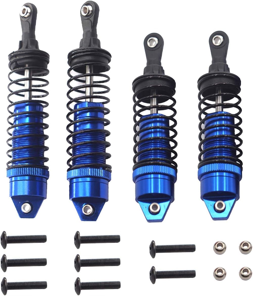 Vgoohobby 4PCS Aluminum Alloy Front & Rear Shock Absorber Dampers Assembled Compatible with Traxxas 1/10 Slash 4X4 4WD HQ727 Short Truck Model Car