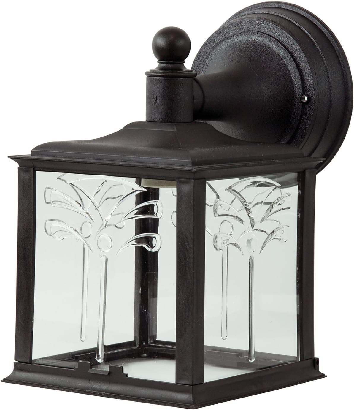 Sunlite 47220-SU DOD/ORD/BK/CL/MED Decorative Outdoor Orchid Down Polycarbonate Fixture, Black Finish, Clear Lens