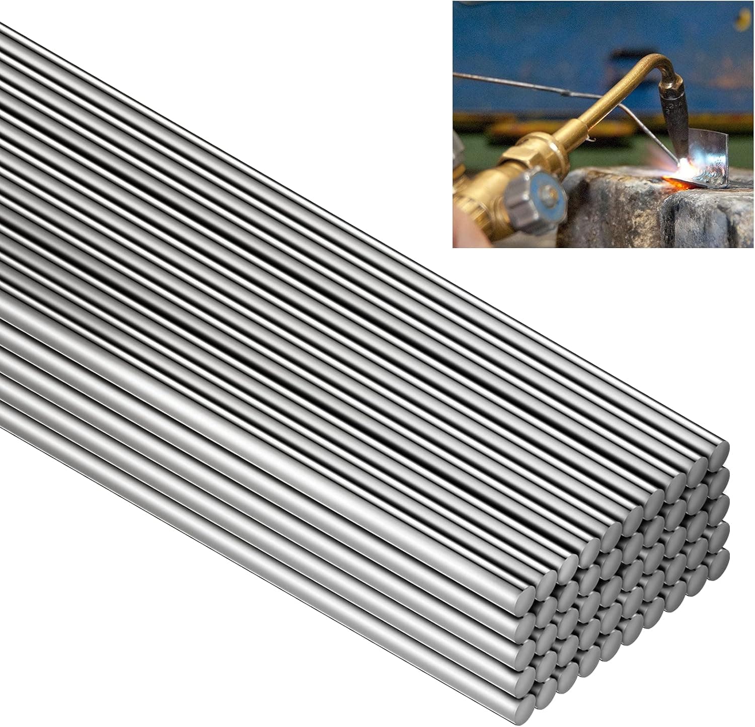 30 Pieces Copper Aluminum Welding Rods 0.08 x 10 Inch Universal Low Temperature Welding Cored Wire Multipurpose Copper Aluminum Repair Rods for Welding Alloy, Stainless, Galvanized Steel, Copper