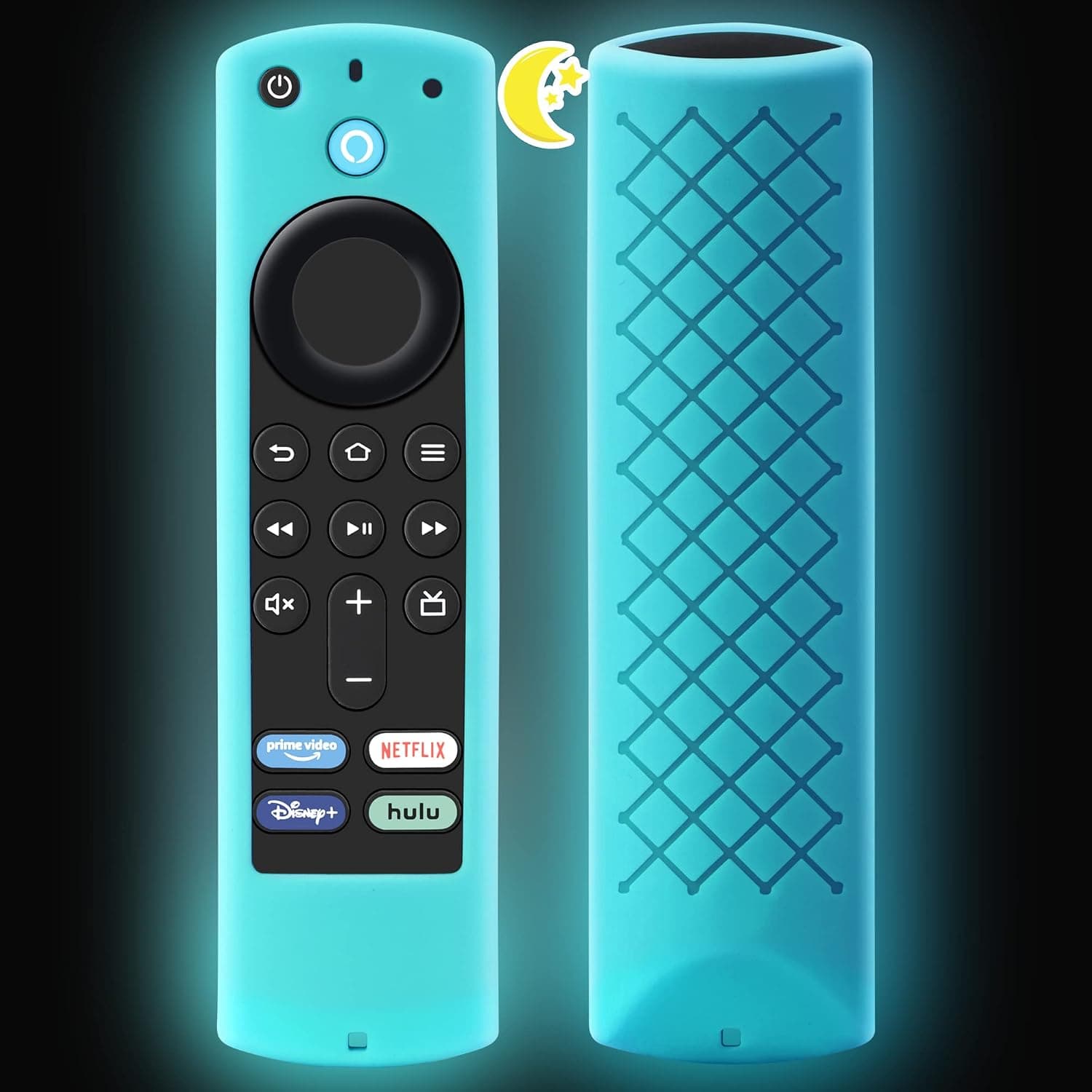 Universal Firestick Remote Cover Glow in The Dark - TV Stick 4k Remote Cover 2nd/3rd Gen, Firestick Remote Case Anti Slip Silicone Sleeve (Blue )
