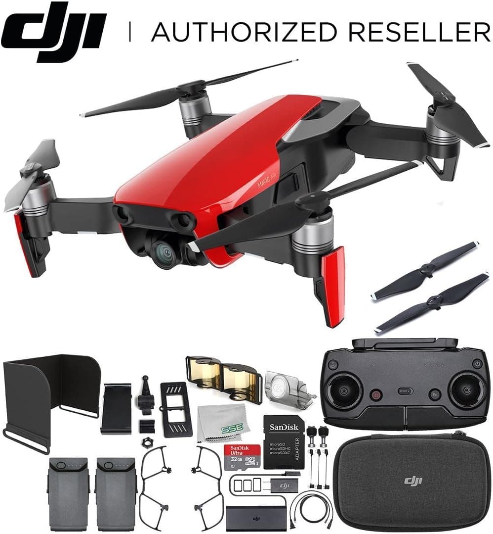 DJI Mavic Air Drone Quadcopter (Flame Red) Essential Bundle