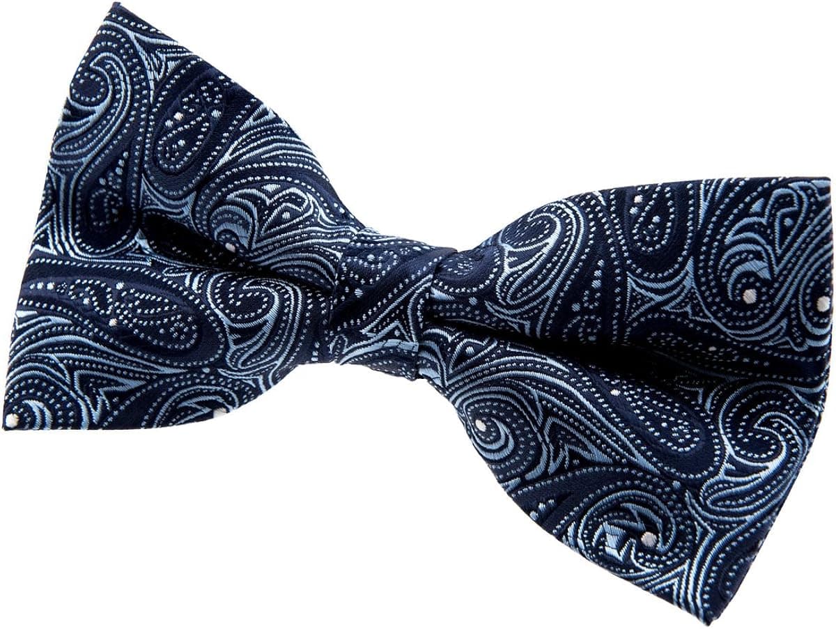 Retreez Elegant Paisley Art Pattern Woven Microfiber Pre-tied Bow Tie (5")