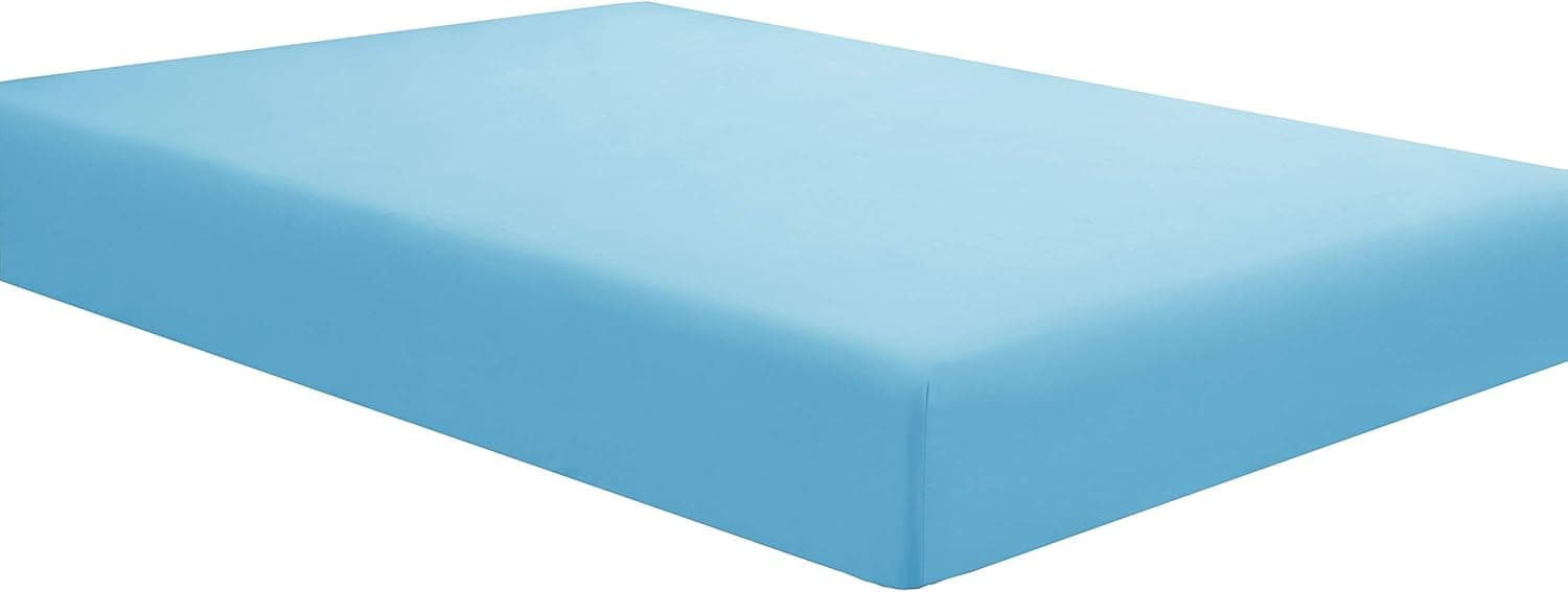 Sfoothome Single Fitted Sheet (Twin - Sky Blue) - Deep Pocket Brushed Velvety Microfiber, Breathable, Extra Soft and Comfortable - Wrinkle, Fade, Stain and Abrasion Resistant
