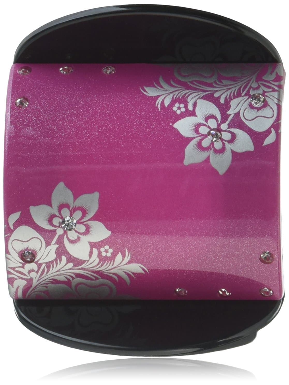 Mighty Hair Clamps Stones Clip, Pink/Silver, Medium
