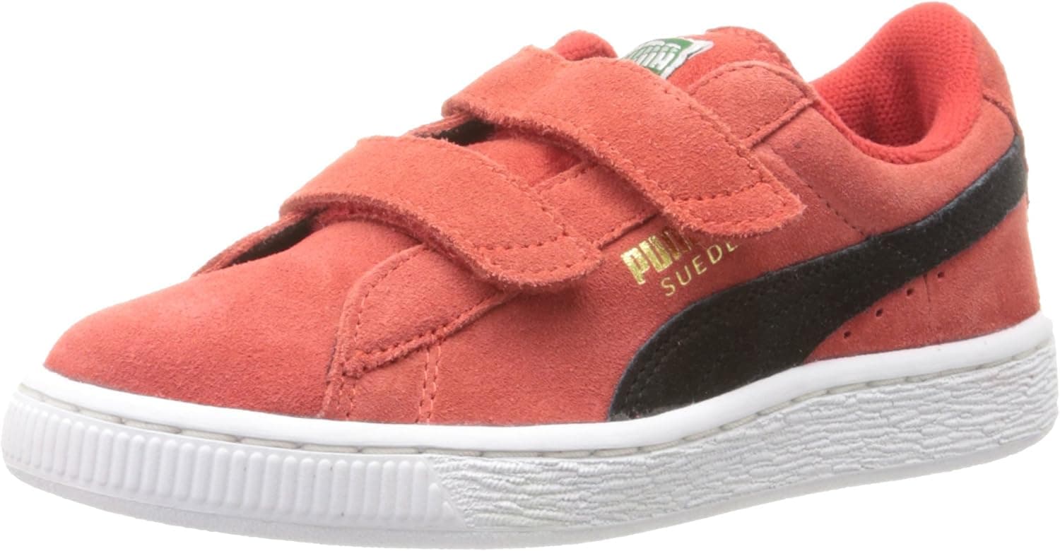 PUMA Kids' Suede Sneaker with Hook-and-Loop Straps
