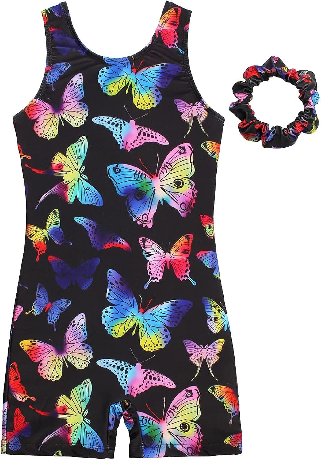JESKIDS Leotards for Girls Gymnastics with Shorts Dance Biketards Tumbling Matching Hair Scrunchie 3-11 Years