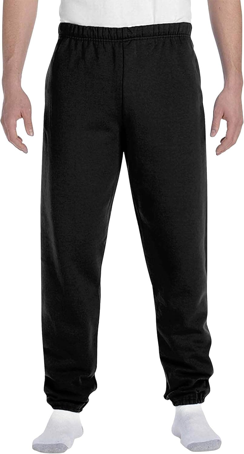 Hat and Beyond Mens Lightweight Sweatpants Elastic Pockets Jogger Pants (4X-Large, 1ih02_Black)