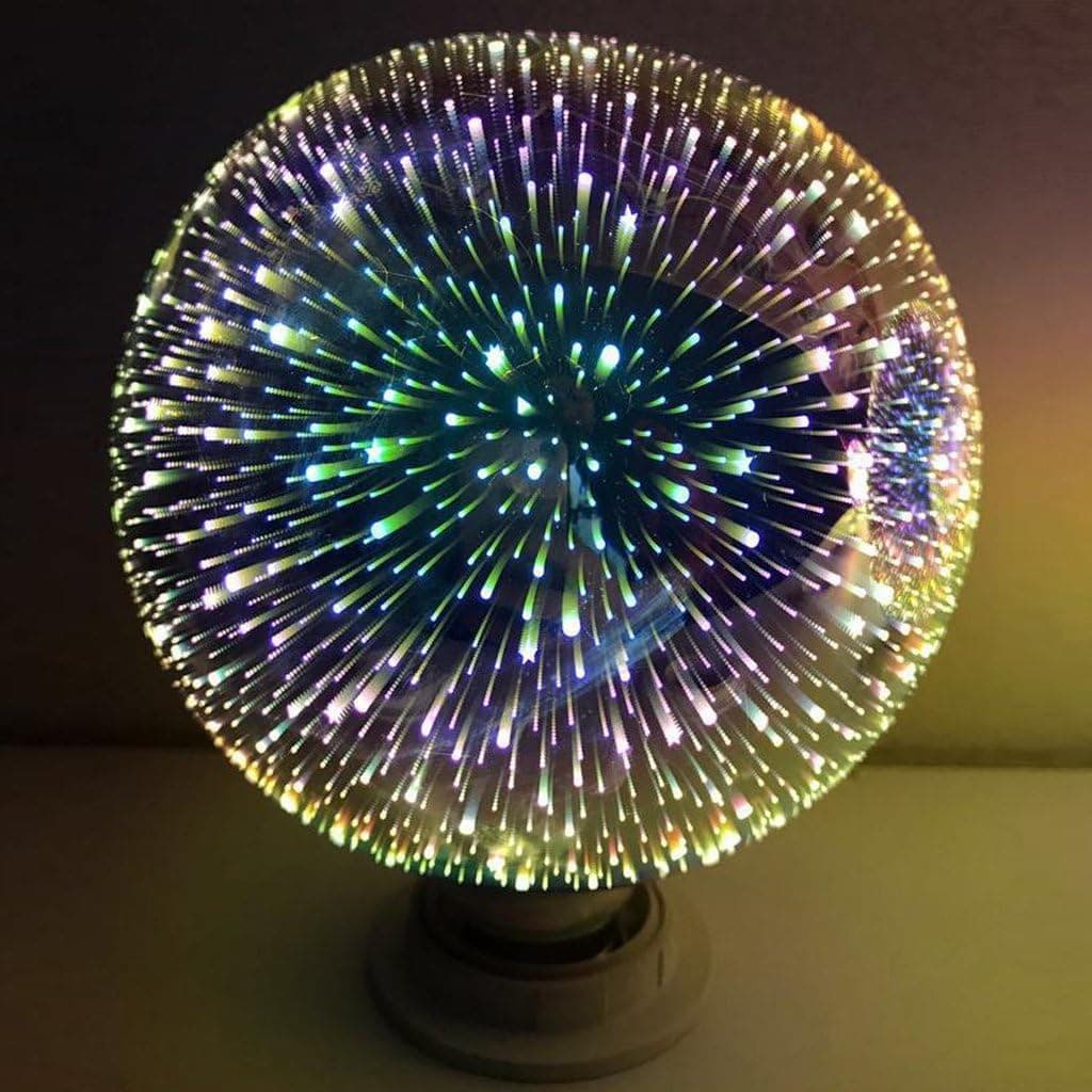 LIYUDL Multicolor LED Light Bulb, E27 G80 Colourful 3D Fireworks Ball Lights Star Shine Decoration Multiple Reflection Alluminum Plated Glass