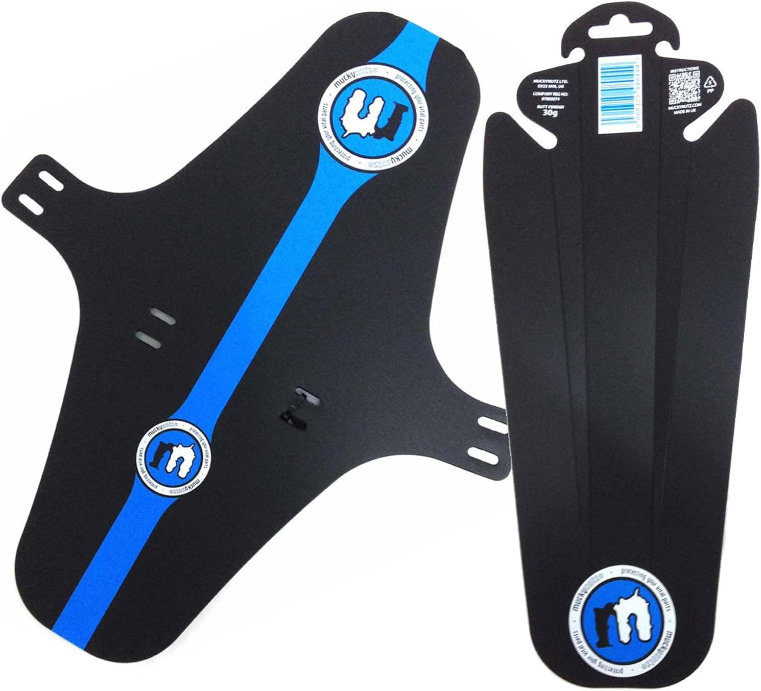Mucky Nutz Face Fender XL & Butt Fender Bike Fender Set - Black/Blue