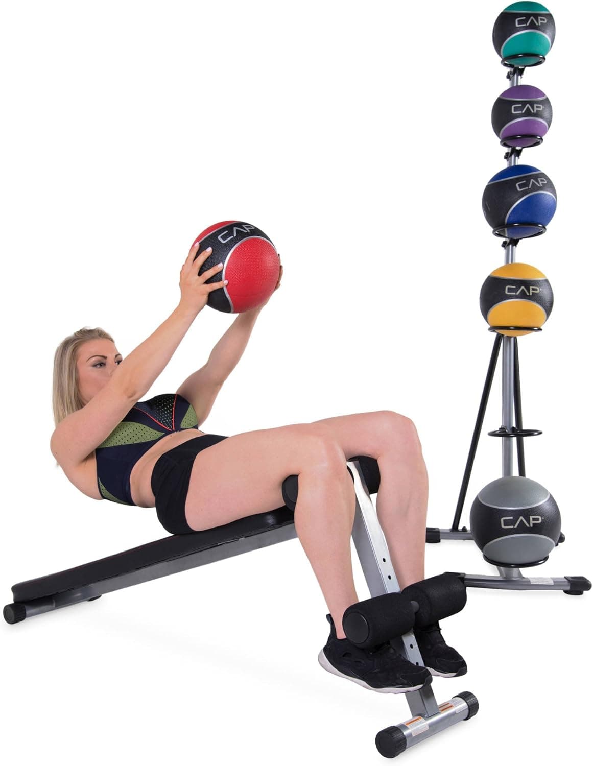 CAP Strength Slant Board with 42 lb Medicine Ball Set