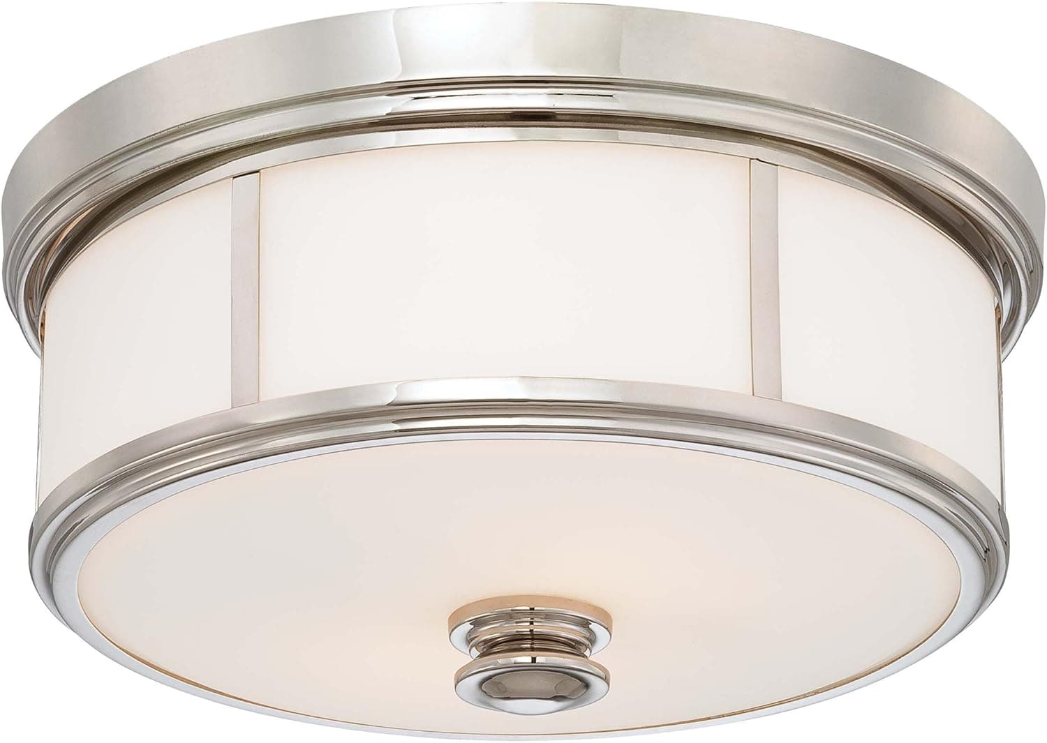 Minka Lavery Flush Mount Ceiling Light 6369-613 Low Profile Fixture, 5-Light 300 Watts, Polished Nickel
