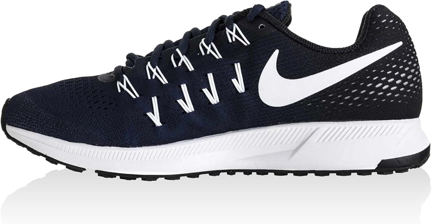 Nike Men's Air Zoom Pegasus 33 Running Shoes (12 D(M) US, Midnight Navy/White-Black-Pure Platinum)