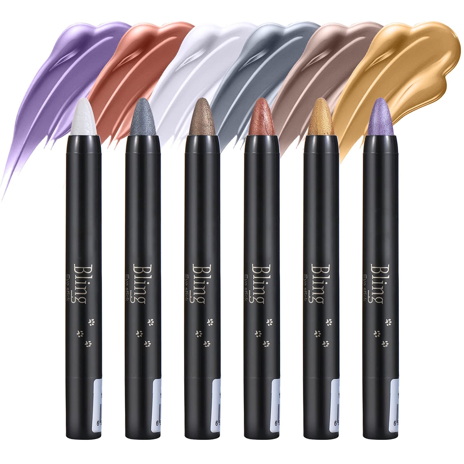 APVTI 6Colors Pearl Eyeshadow Stick, Longlasting Waterproof Sweatproof Shimmer Makeup Pen,Multifuntion Highlighter Effect