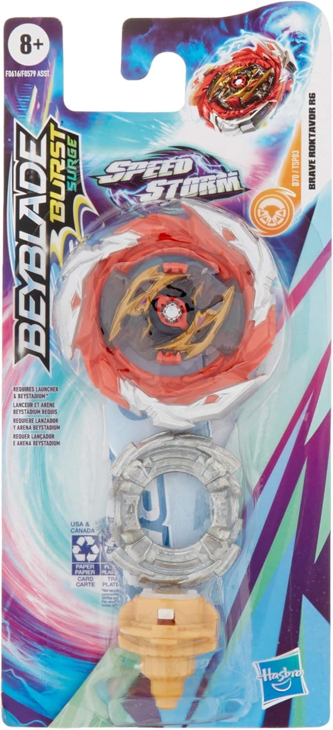 BEYBLADE Burst Surge Speedstorm Brave Roktavor R6 Spinning Top Single Pack - Stamina Type Battling Game Top, Toy for Kids Ages 8 and Up