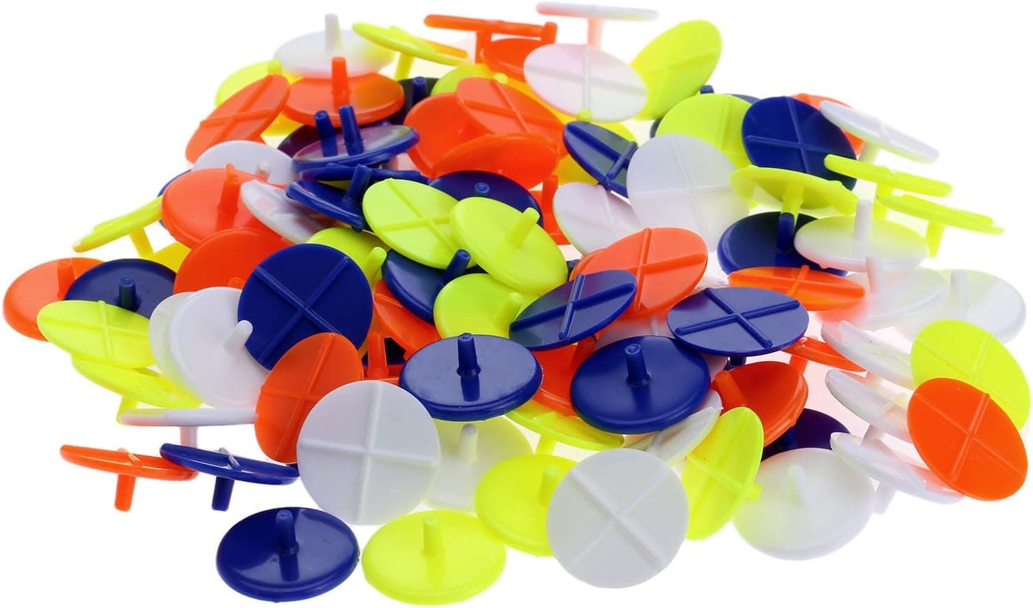 100-Pack 24mm/0.94" Golf Position Marker, Golf Ball Markers Plastic Flat Round Assorted Golf Baseball Markers Mark Accessories (Random Color)
