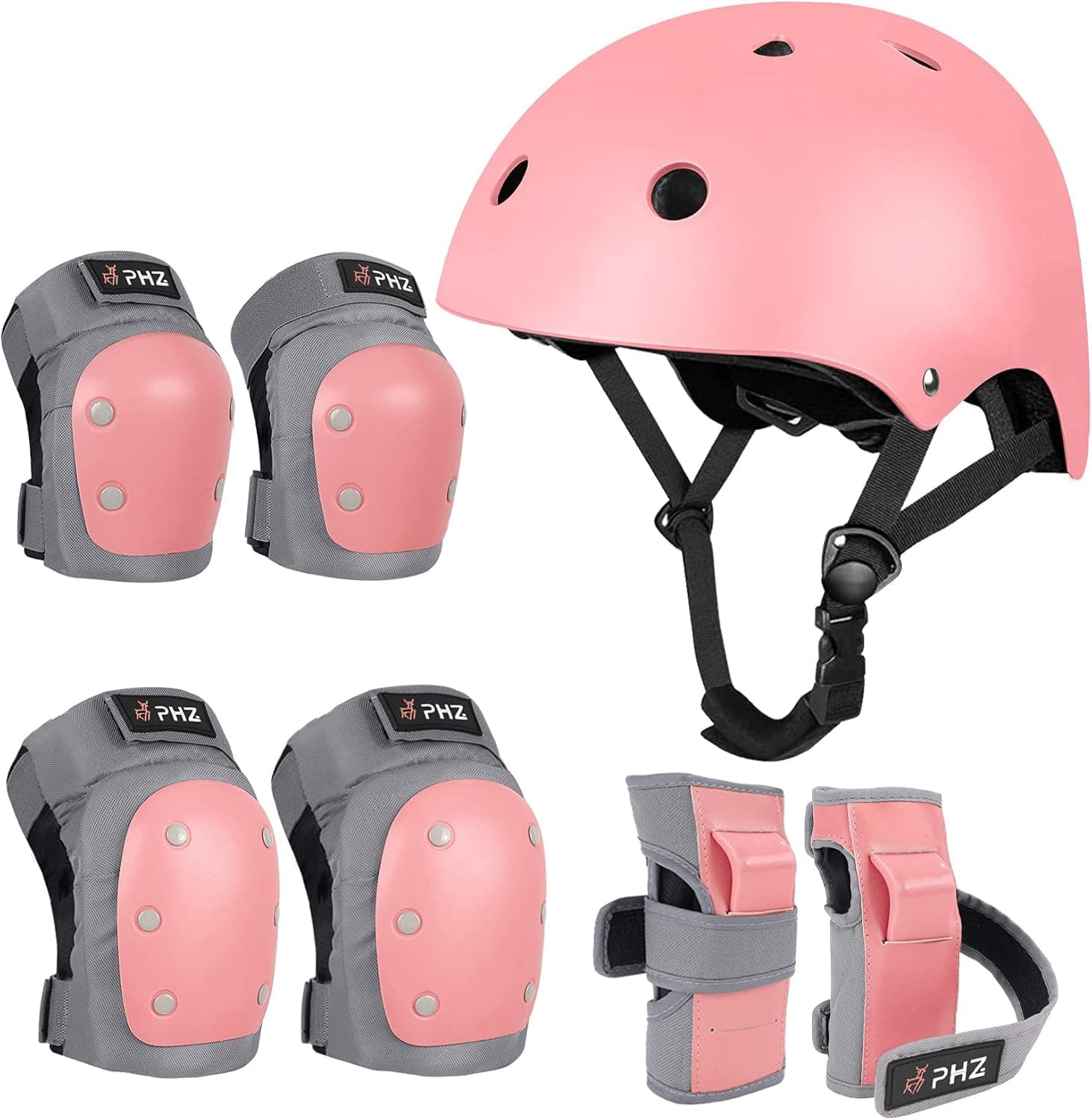 Skateboard Bike Helmet Kids Teenagers CPSC Certified with Knee Pads Elbow Pads Wrist Guards Protective Gear Set Adjustable Helmet for Bicycle Helmet Scooter Roller Skate Rollerblading