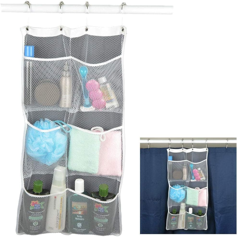 Evelots Mesh Shower Caddy-Organizer-6 Pockets-Shampoo-Soap-Razor-Quick Dry
