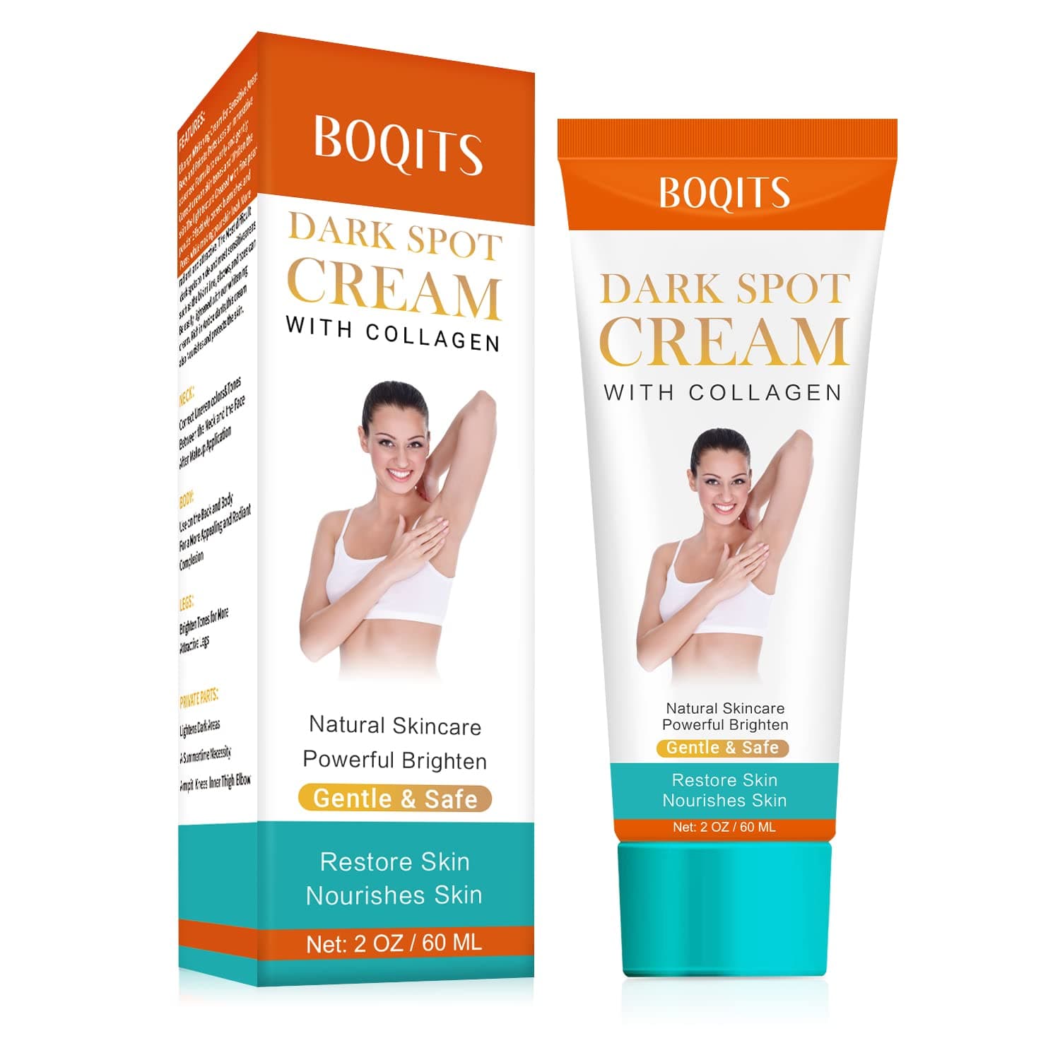 BOQITS Dark Spot Cream Natural Underarm Cream, for Women Body | Armpit | Elbows | inner Thigh | Dark Skin Legs Knee Repair Cream (2 Oz)