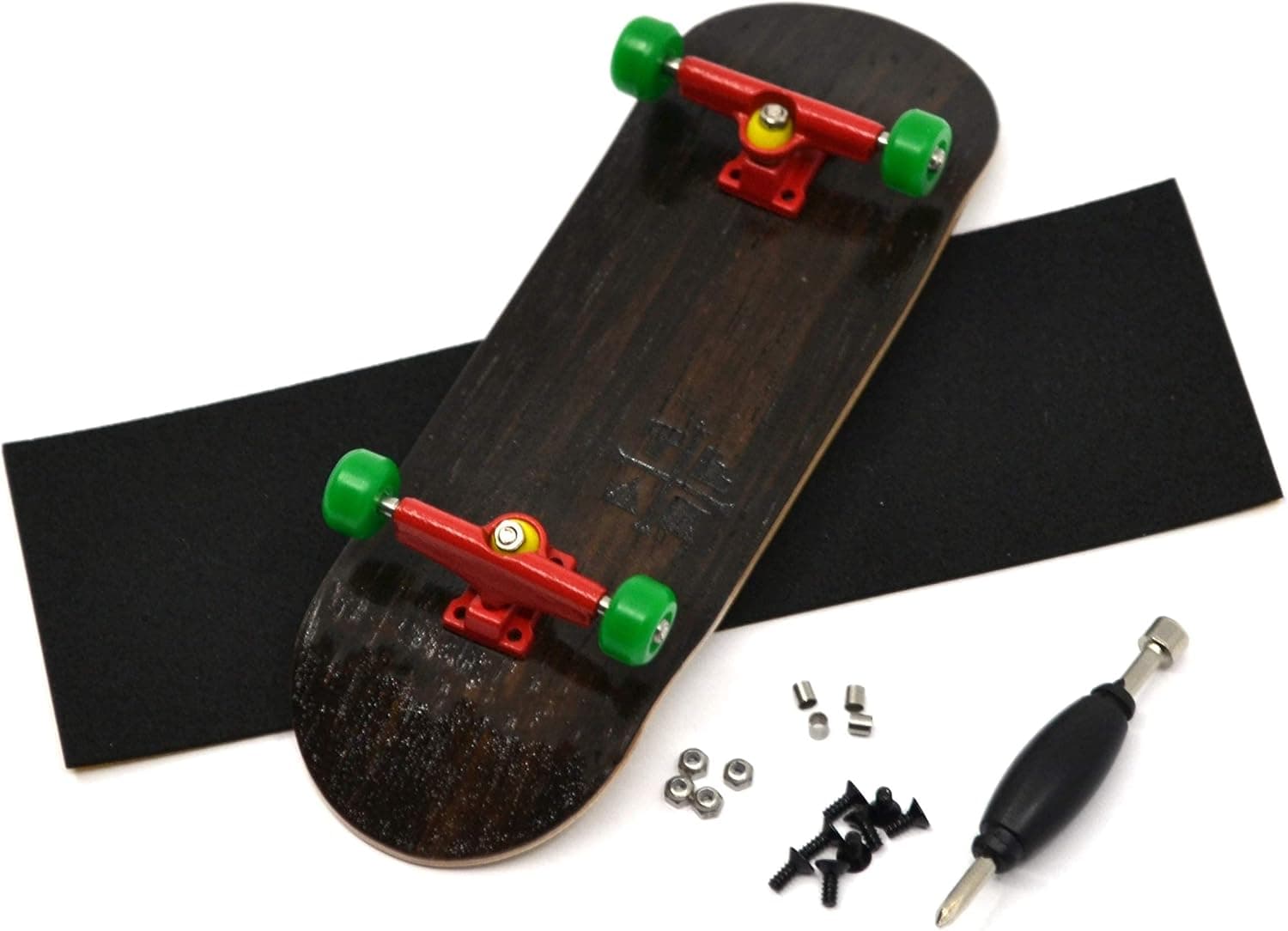 Teak Tuning Prolific Complete Fingerboard with Upgraded Components, Bob Would Be Proud Edition - Pro Board Shape and Size, Bearing Wheels, Trucks, and Locknuts - 32mm x 97mm Handmade Wooden Board