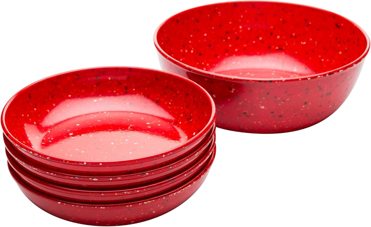 Zak Designs Confetti Pasta Dishes, Bowl Set, Red PB
