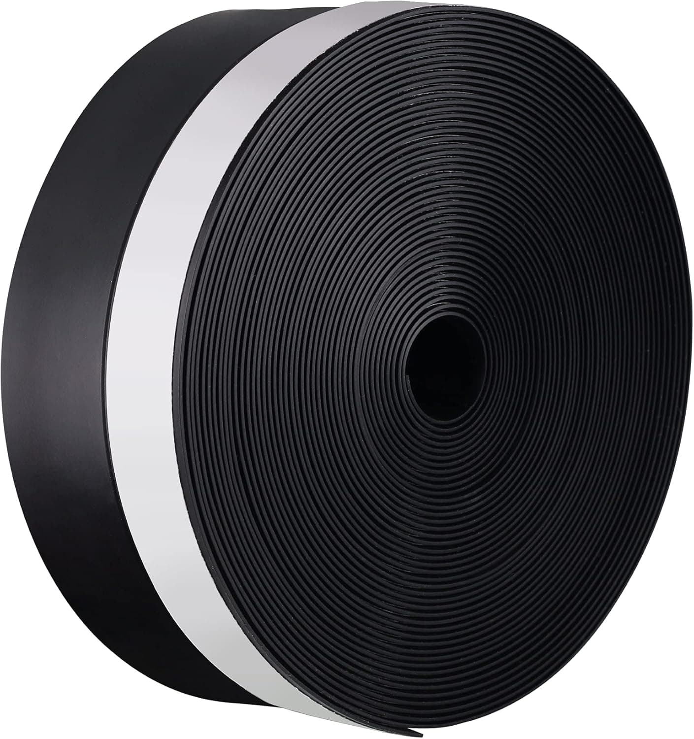 LLPT Weather Stripping Silicone Door Seal Strip 1.4” x 26 Feet Black Weather Stripping Tape with Adhesive for Door Sealing Window Gap to Block Cold or Hot Air Leaking in Room (WB146)