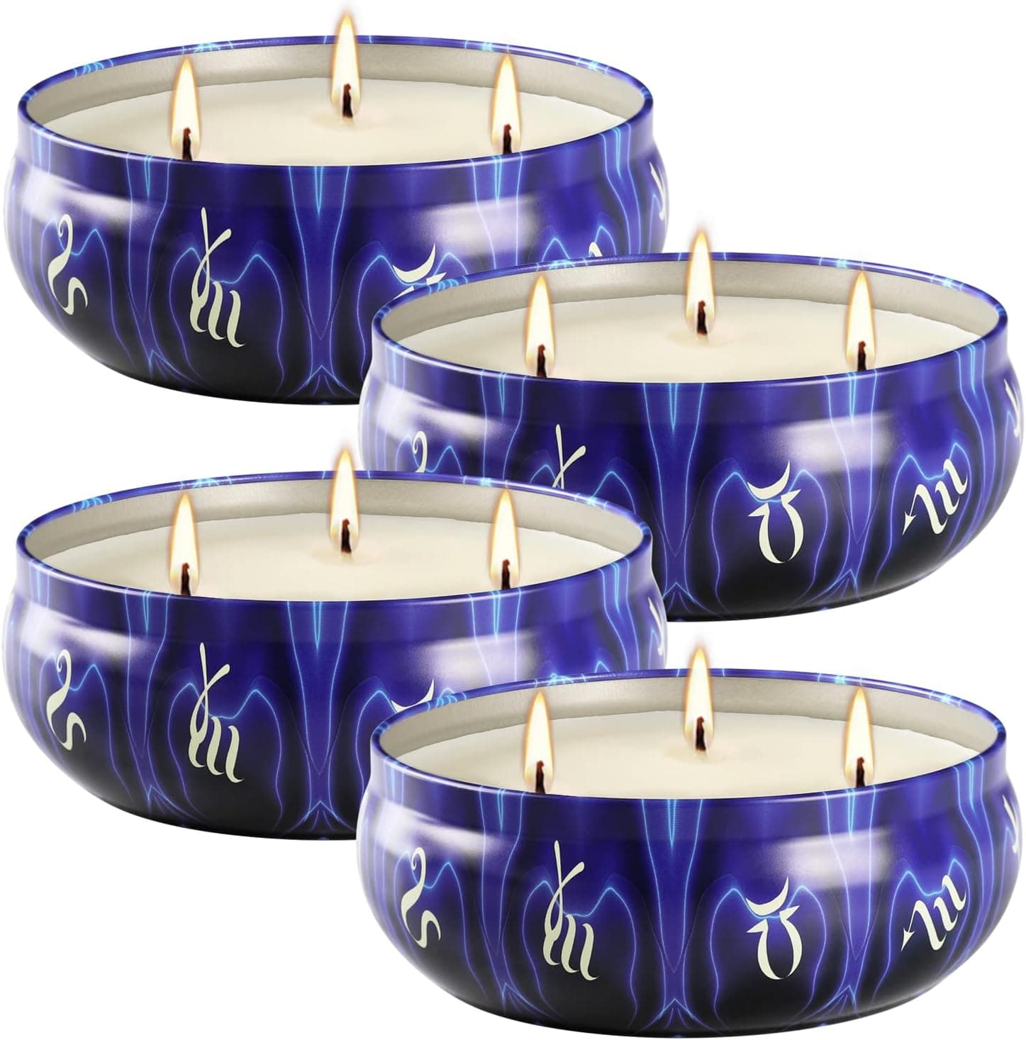 JHENG Citronella Candles, 4 x 80hrs Long Lasting 3 Wicks Scented Candles, Large 14.5 oz Decorative Indoor & Outdoor Candles for