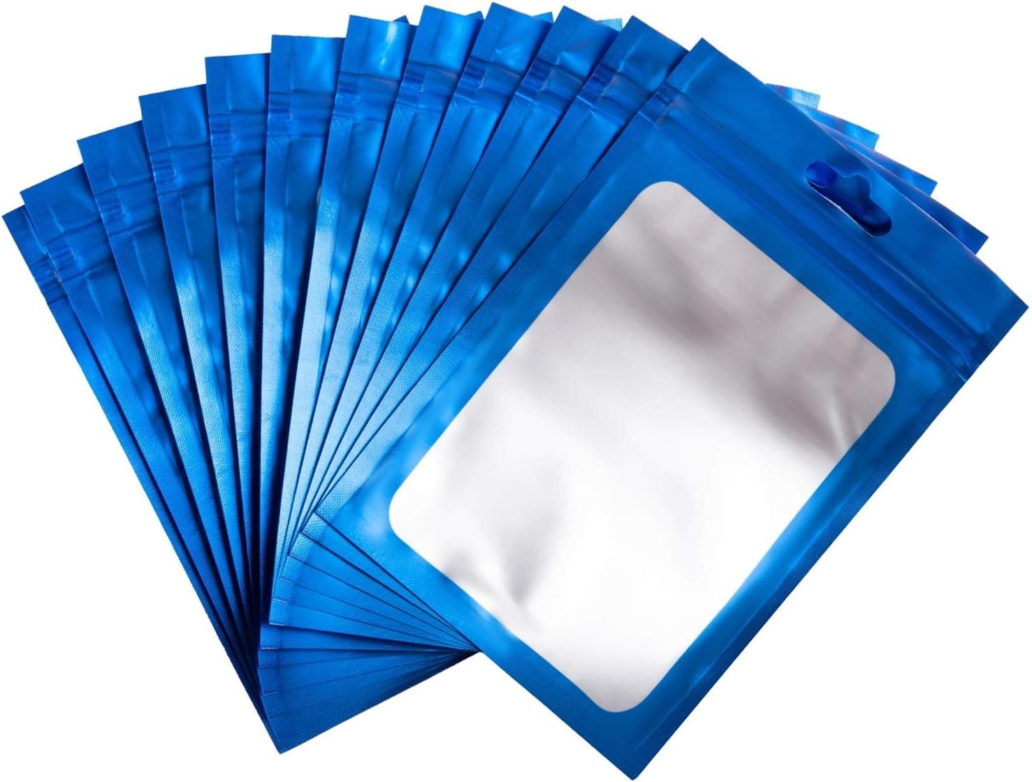 100 Pieces Resealable Mylar Ziplock Bags with Aluminum Foil Pouch Smell Proof Bag for Food Storage Self Sealing Storage Supplies