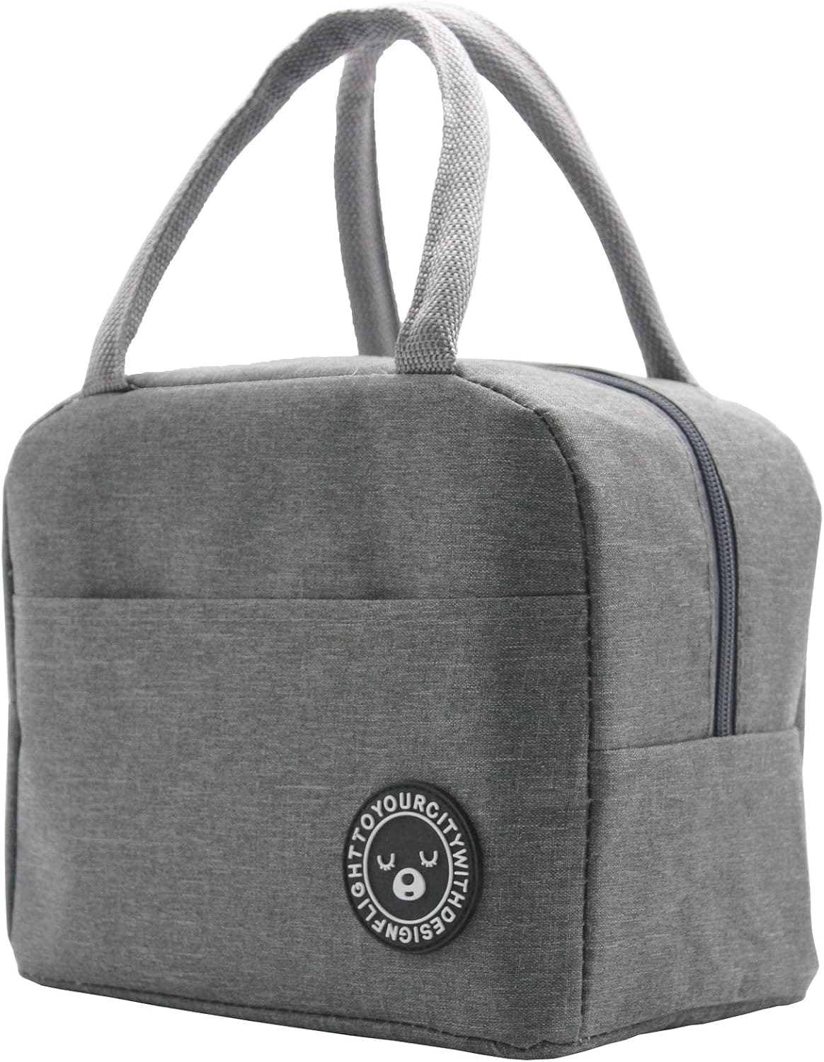Mziart Thermal Insulated Lunch Bag, Reusable Bento Lunch Box Organizer Leakproof Meal Prep Lunch Tote Bag Cooler Bag with Zipper Closure for Women Men Work School Picnic Hiking Beach (Gray)