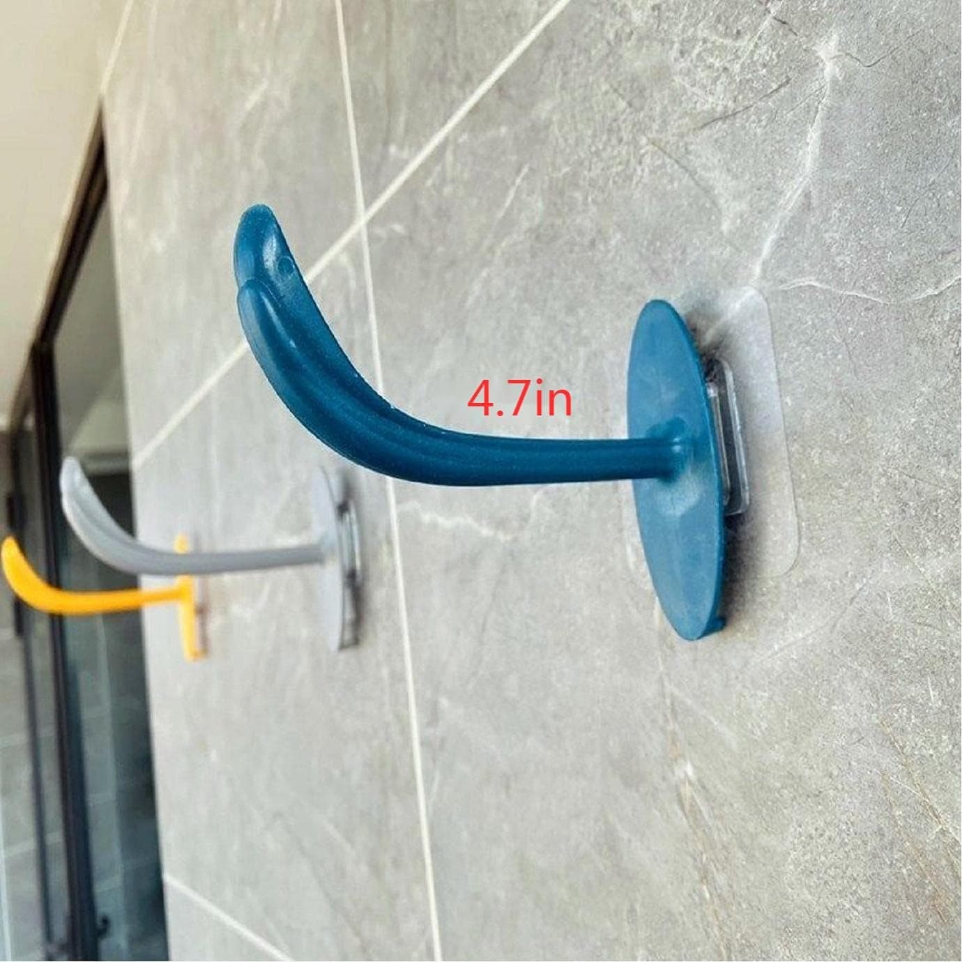 Lianhua Coat Hanger Storage Hook, Adhesive Wall Hanging Type, Thickened Long Hook, no Punching Bathroom Balcony Towel Coat Hanger Storage Hook, Package of 5, Random delivery of Multiple Colors