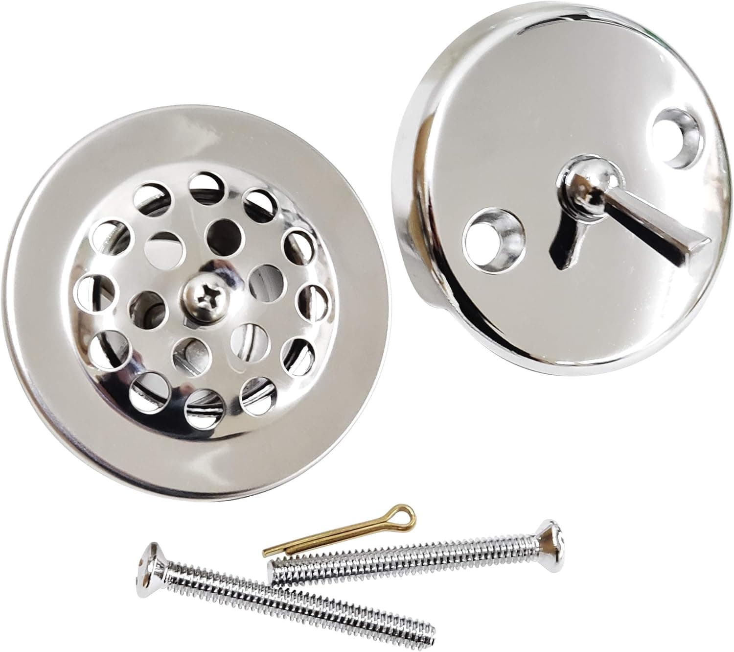 Tub Shower Drain Trip Lever and Overflow Trim Kit, Chrome Polished