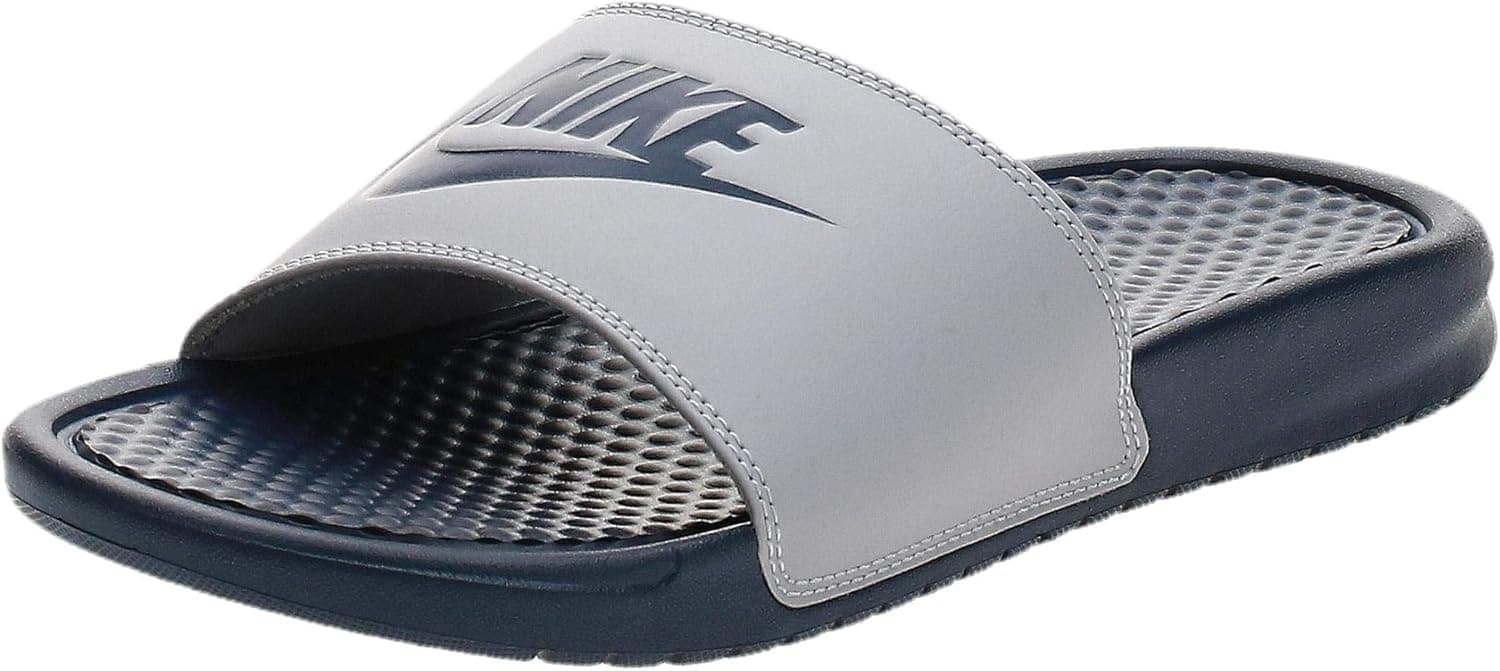 Nike Men's Benassi Just Do It Athletic Sandal Wolf Grey/Midnight Navy 11 M US