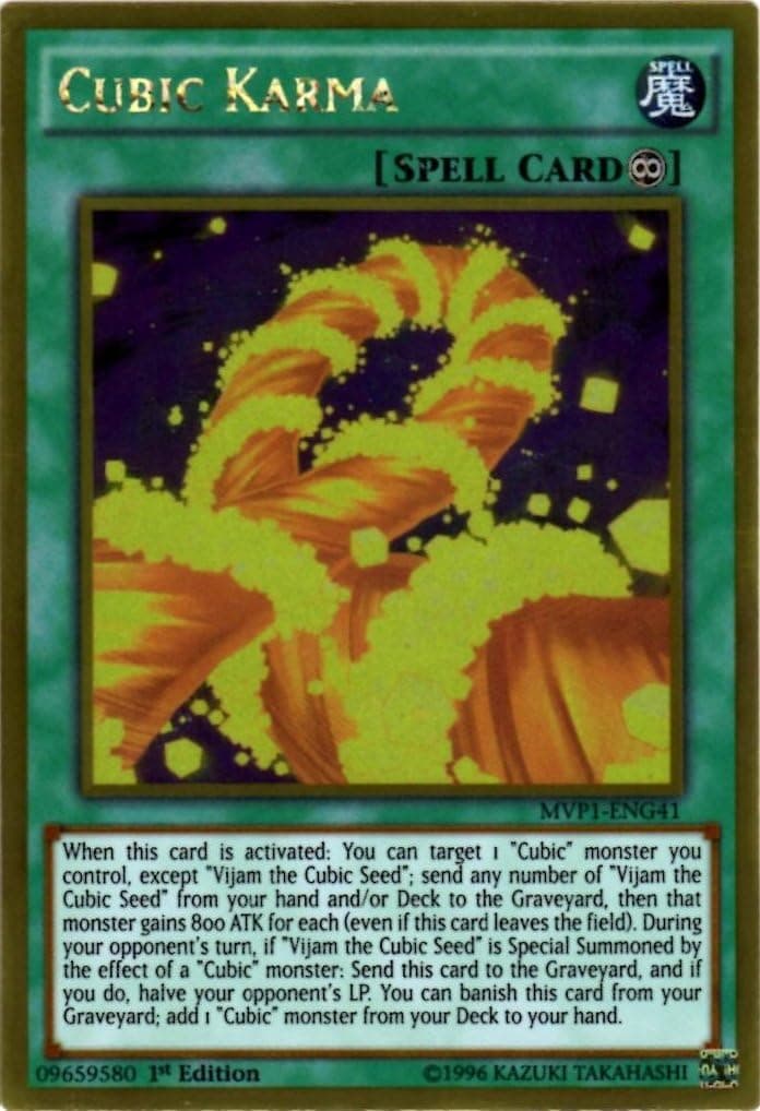 Yu-Gi-Oh! - Cubic Karma (MVP1-ENG41) - The Dark Side of Dimensions Movie Pack Gold Edition - 1st Edition - Gold Rare