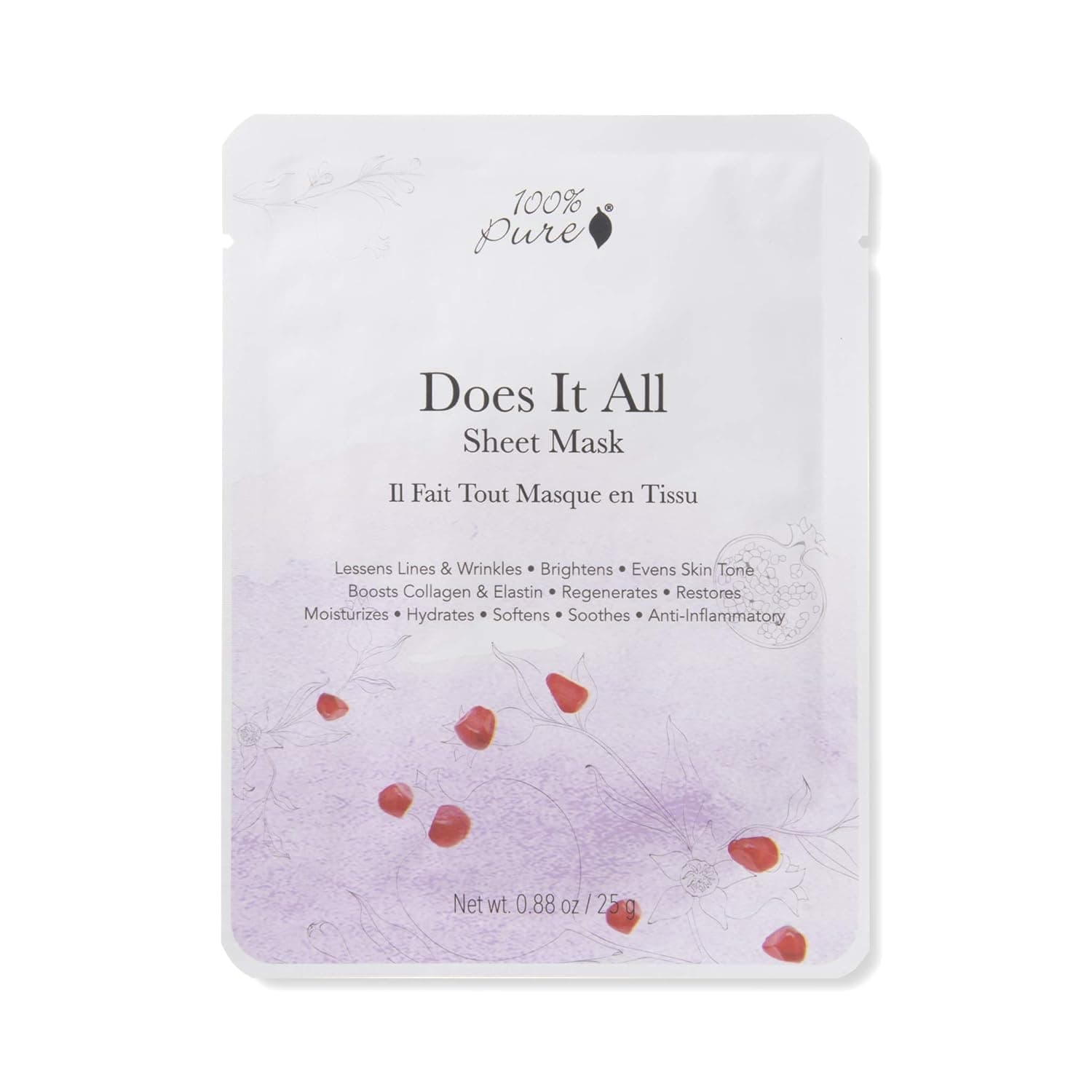 100% PURE Care, Brightening, Hydrating, Soothing, Sustainably Made - Single Mask