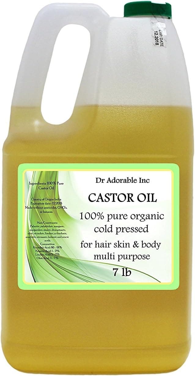 Castor Oil Pure Organic Cold Pressed Virgin 7 Lb/One Gallon