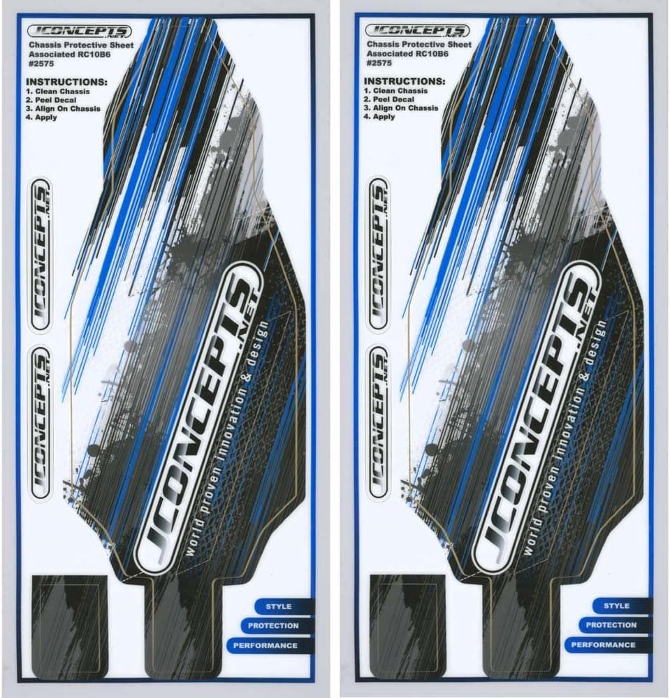 J Concepts 2575 B6/B6D Precut Chassis Protective Sheet with Striker Graphics