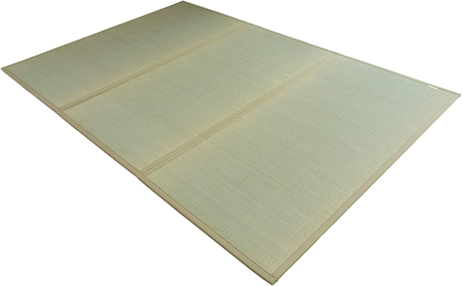 FULI Japanese Tatami Mattress, Igusa Mat (100% Japanese Rush Grass) Folds in Three, Made in Japan (Natural, Full XL)