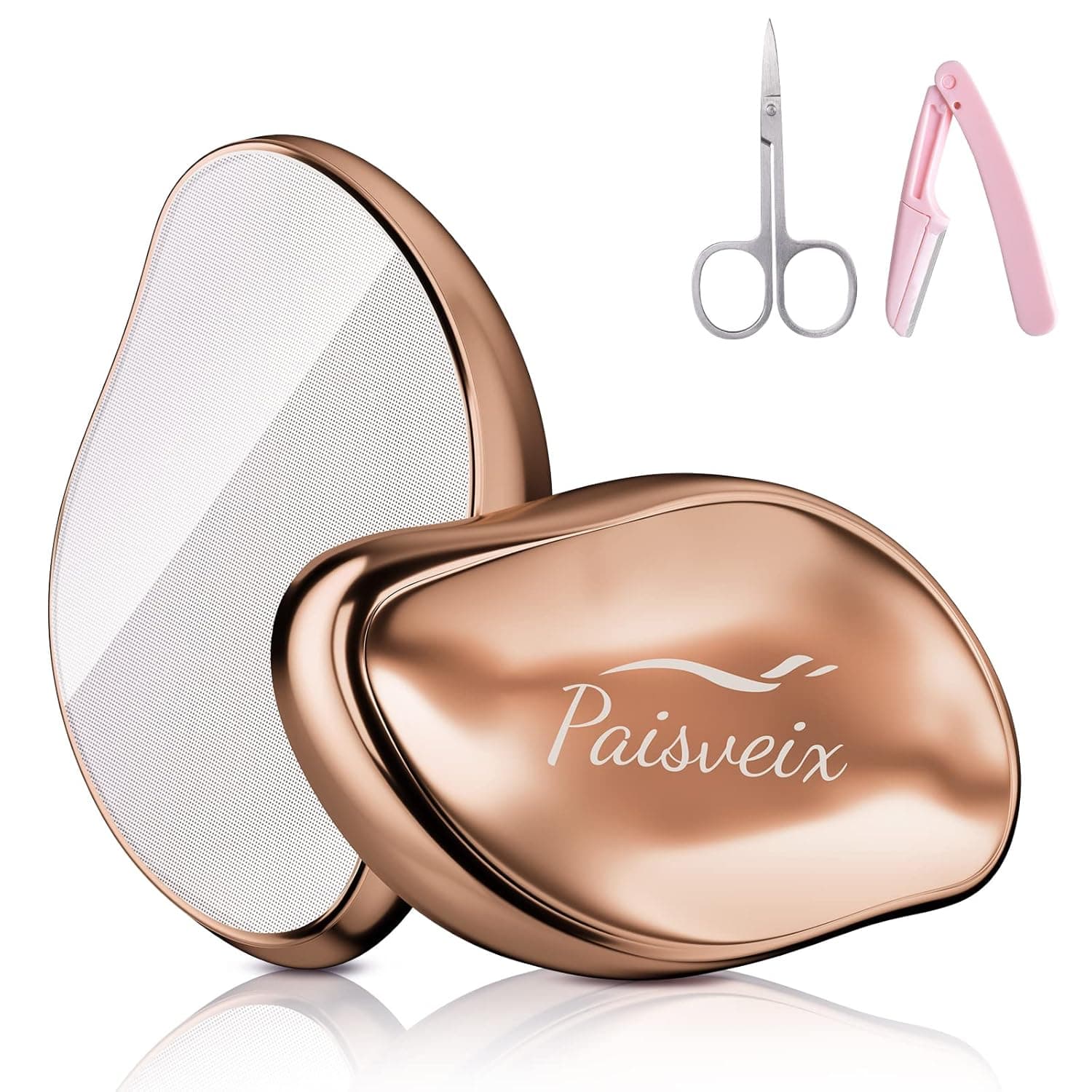 Upgraded Crystal Hair Eraser, Hair Removal for Women and Men, Magic Hair Eraser Painless Exfoliation Hair Removal Tool for Arms Legs Back, Fast & Easy, Soft Smooth Silky Skin-Silver (gold)