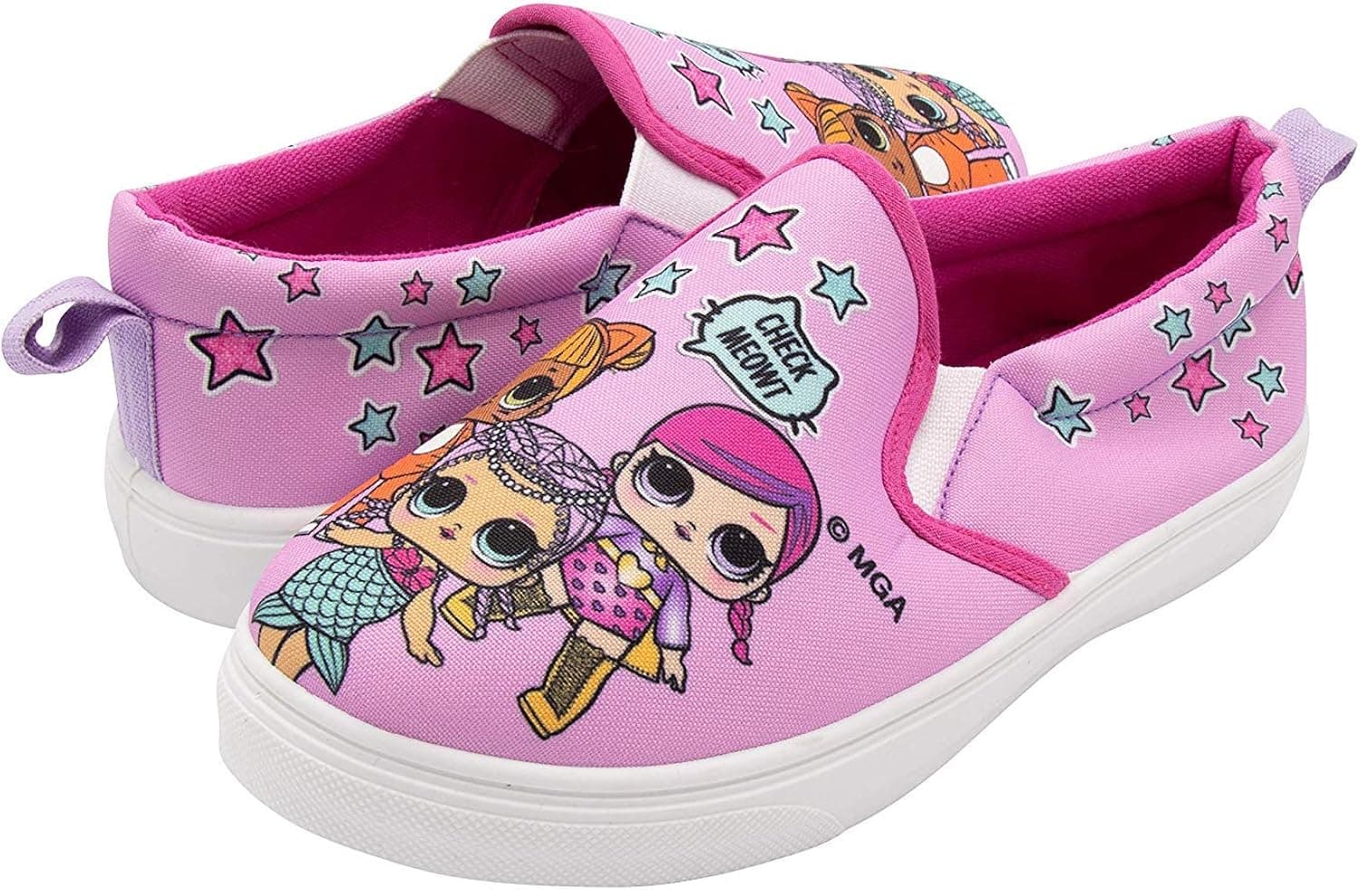 LOL Surprise! Girls Slip On Shoes - Pink Canvas Sneakers for Kids